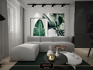 MIESZKANIE 60m2 NA WARSZAWSKIEJ WOLI - Średni biały salon z kuchnią z jadalnią, styl nowoczesny - zdjęcie od MAAI Design