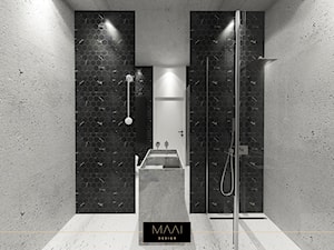 NOWOCZESNY DOM 200m2 – STARA WIEś - Mała na poddaszu bez okna łazienka, styl nowoczesny - zdjęcie od MAAI Design