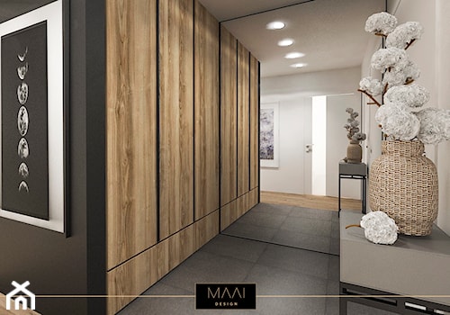 MIESZKANIE 60M – FORT BEMA - Średni biały czarny hol / przedpokój, styl nowoczesny - zdjęcie od MAAI Design