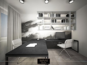 DOM POD WARSZAWĄ 170M2 - Średnie szare biuro, styl minimalistyczny - zdjęcie od MAAI Design