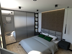 Dom pod Koninem - Średnia biała szara sypialnia, styl industrialny - zdjęcie od P.S.-projekt