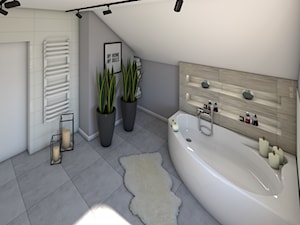 Domowe spa - Średnia na poddaszu bez okna łazienka, styl skandynawski - zdjęcie od P.S.-projekt
