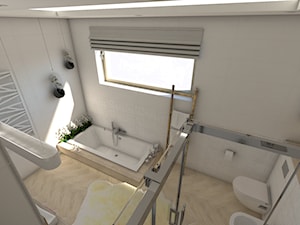 Jasna łazienka - Duża łazienka z oknem - zdjęcie od P.S.-projekt