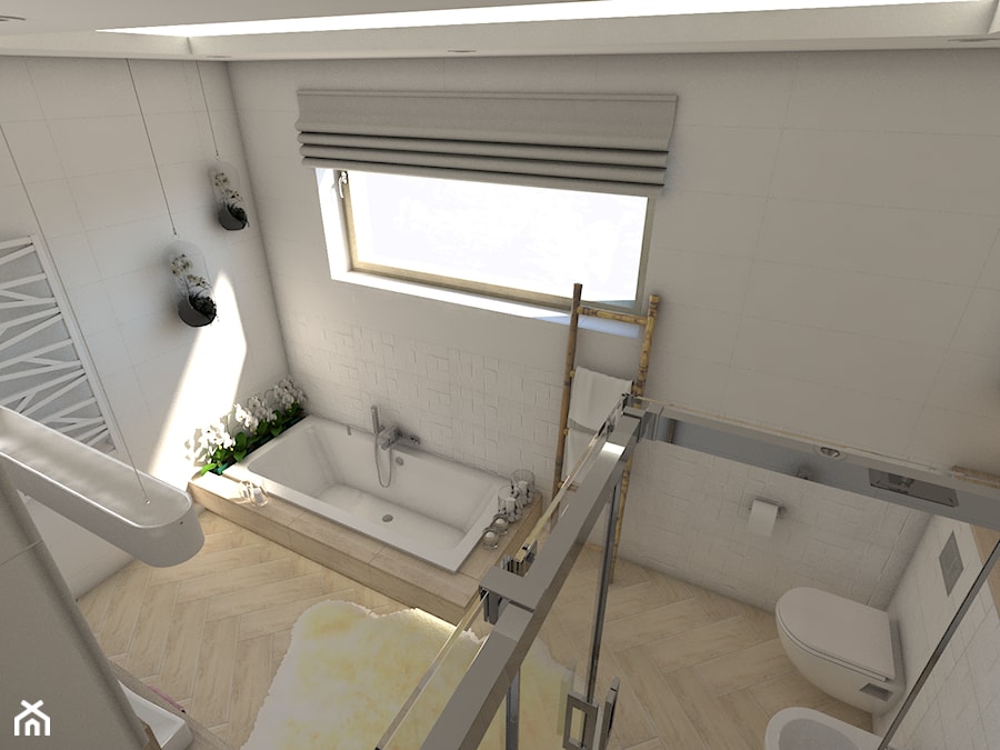 Jasna łazienka - Duża łazienka z oknem - zdjęcie od P.S.-projekt