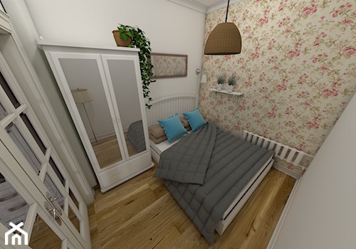 Mieszkanie w stylu prowansalskim - Mała szara sypialnia, styl prowansalski - zdjęcie od P.S.-projekt