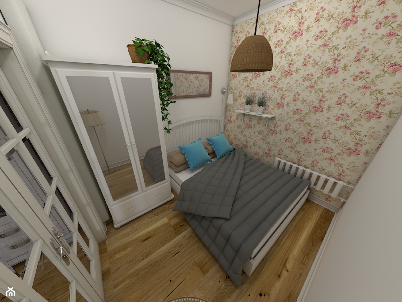 Mieszkanie w stylu prowansalskim - Mała szara sypialnia, styl prowansalski - zdjęcie od P.S.-projekt - Homebook