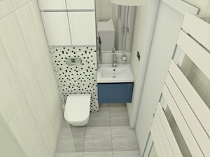Malutka łazienka - Mała na poddaszu bez okna z pralką / suszarką z lustrem łazienka, styl nowoczesny - zdjęcie od P.S.-projekt