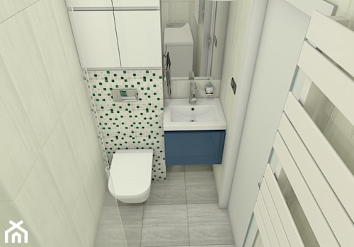 Malutka łazienka - Mała na poddaszu bez okna z pralką / suszarką z lustrem łazienka, styl nowoczesny - zdjęcie od P.S.-projekt