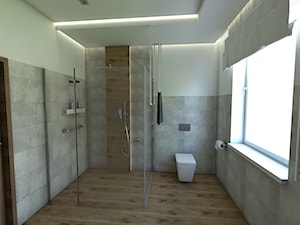 Łazienki w domu pod Poznaniem - Średnia łazienka z oknem, styl nowoczesny - zdjęcie od P.S.-projekt