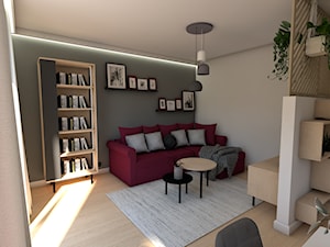Mieszkanie z burgundem - Salon, styl nowoczesny - zdjęcie od P.S.-projekt