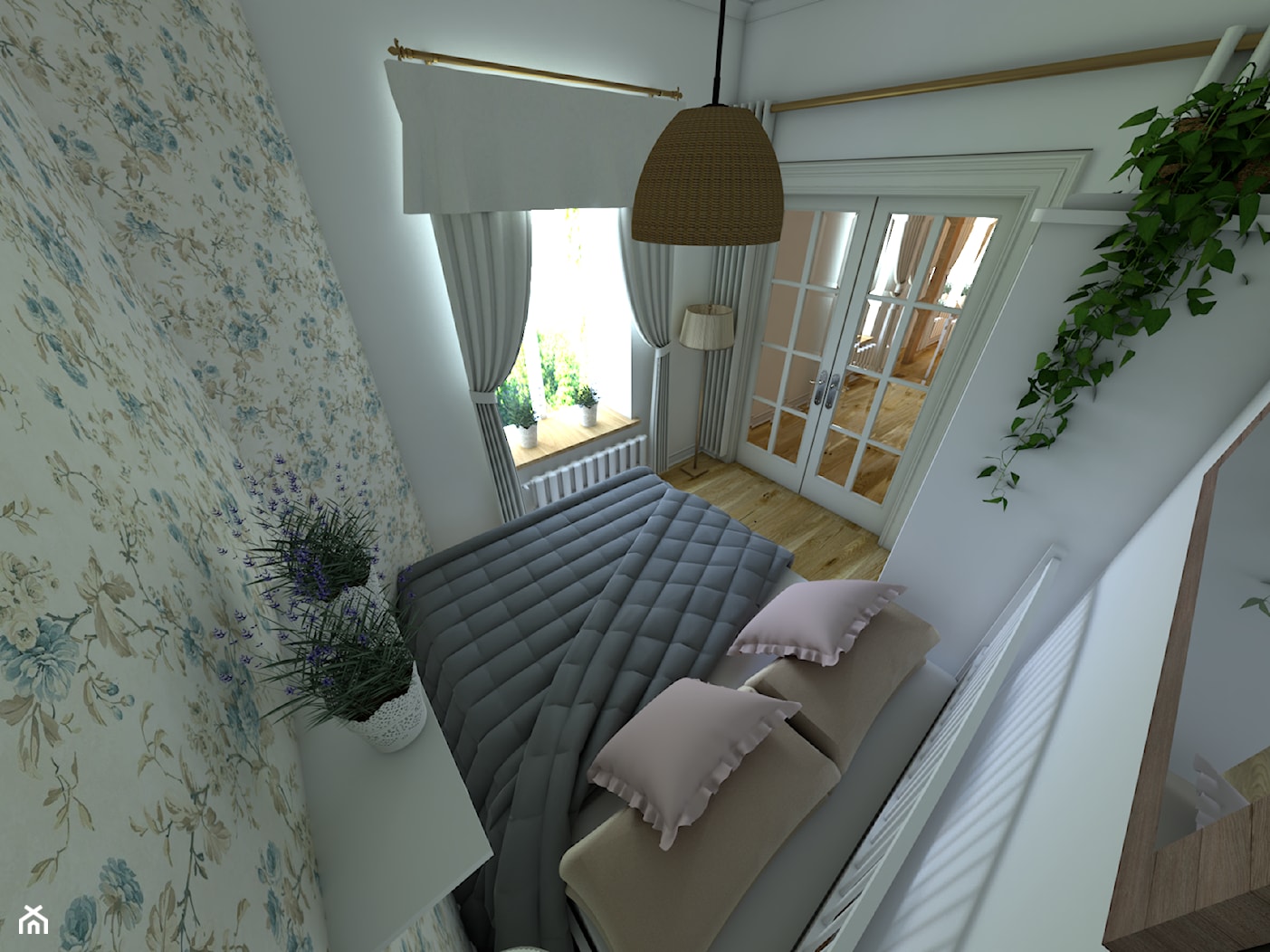 Mieszkanie w stylu prowansalskim - Mała biała sypialnia, styl prowansalski - zdjęcie od P.S.-projekt - Homebook