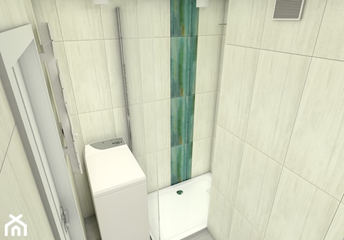 Malutka łazienka - Mała bez okna z pralką / suszarką z punktowym oświetleniem łazienka, styl nowoczesny - zdjęcie od P.S.-projekt