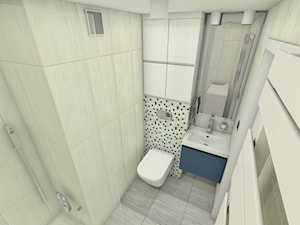 Malutka łazienka - Mała na poddaszu bez okna z pralką / suszarką z lustrem z punktowym oświetleniem łazienka, styl nowoczesny - zdjęcie od P.S.-projekt