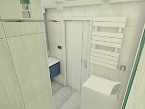 Malutka łazienka - Mała na poddaszu bez okna z pralką / suszarką łazienka, styl nowoczesny - zdjęcie od P.S.-projekt
