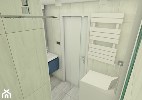 Malutka łazienka - Mała na poddaszu bez okna z pralką / suszarką łazienka, styl nowoczesny - zdjęcie od P.S.-projekt