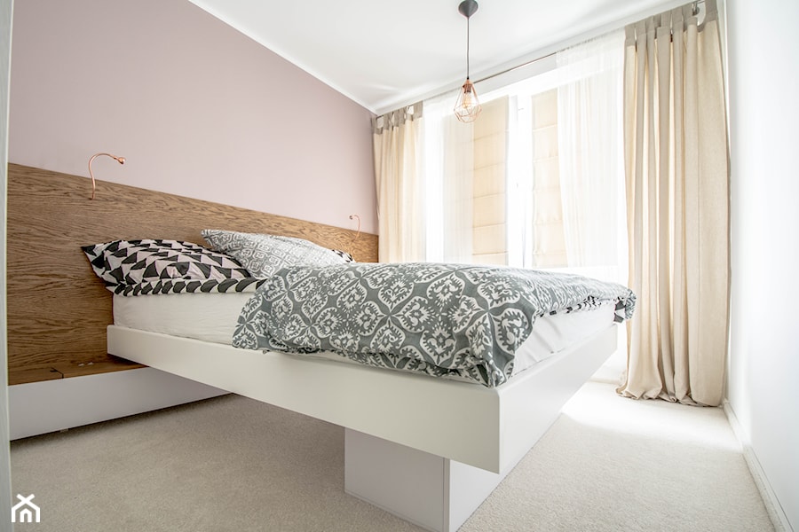 Sypialnia z lewitującym łóżkiem - zdjęcie od Esona Architektura