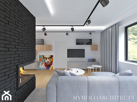 Aranżacje wnętrz - Salon: AM HOUSE - Salon, styl minimalistyczny - Mymolo Patrycja Dąbek. Przeglądaj, dodawaj i zapisuj najlepsze zdjęcia, pomysły i inspiracje designerskie. W bazie mamy już prawie milion fotografii!