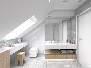 bi house - Na poddaszu z punktowym oświetleniem łazienka, styl nowoczesny - zdjęcie od Mymolo Patrycja Dąbek