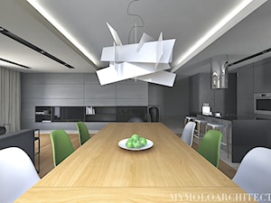 wi house - Duża szara jadalnia w salonie, styl nowoczesny - zdjęcie od Mymolo Patrycja Dąbek
