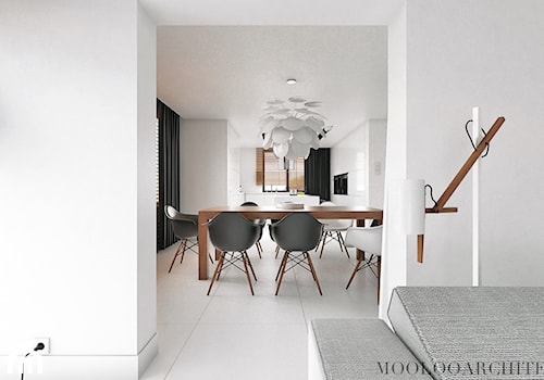 Ip house - Średnia biała jadalnia w salonie, styl nowoczesny - zdjęcie od Mymolo Patrycja Dąbek