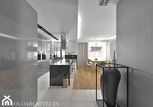 wi house - Średnia szara jadalnia w salonie, styl nowoczesny - zdjęcie od Mymolo Patrycja Dąbek