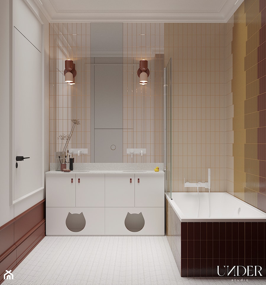Eleganckie mieszkanie - Łazienka, styl nowoczesny - zdjęcie od UNDER STUDIO