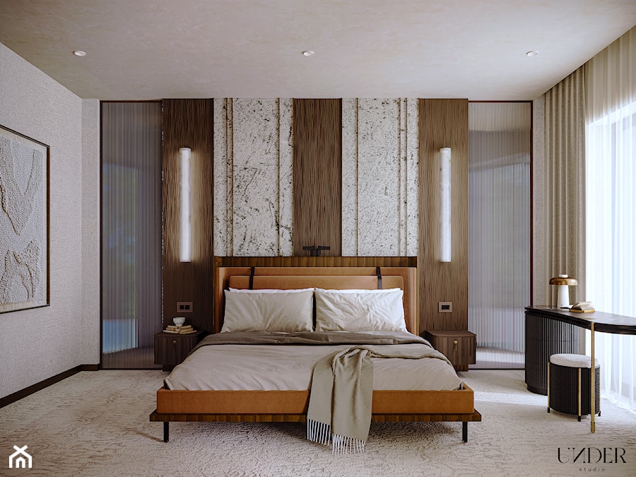 Luksusowa rezydencja w Wawrze - Sypialnia, styl nowoczesny - zdjęcie od UNDER STUDIO