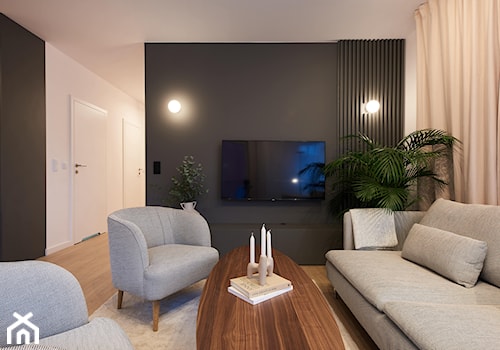 mieszkanie 80m2 - Salon, styl nowoczesny - zdjęcie od Martyna Midel projekty wnętrz