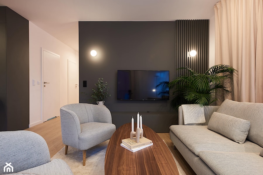mieszkanie 80m2 - Salon, styl nowoczesny - zdjęcie od Martyna Midel projekty wnętrz