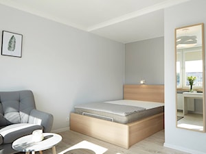 Mała średnia szara sypialnia, styl skandynawski - zdjęcie od Martyna Midel projekty wnętrz