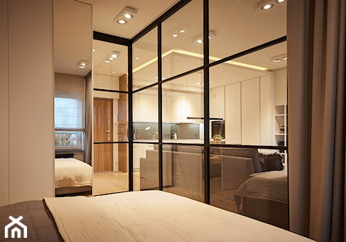 apartament 45m2 - Sypialnia, styl nowoczesny - zdjęcie od Martyna Midel projekty wnętrz