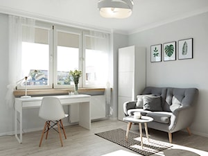 Mały biały salon, styl skandynawski - zdjęcie od Martyna Midel projekty wnętrz