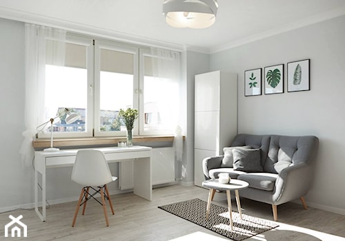 Mały biały salon, styl skandynawski - zdjęcie od Martyna Midel projekty wnętrz