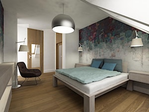 Wnętrza domu na Jurze - Średnia biała sypialnia na poddaszu, styl nowoczesny - zdjęcie od BAK Architekci