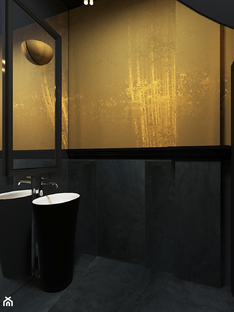 SHOWROOM 2 - Mała z lustrem z marmurową podłogą łazienka, styl glamour - zdjęcie od KBW Architektura & Design - Homebook