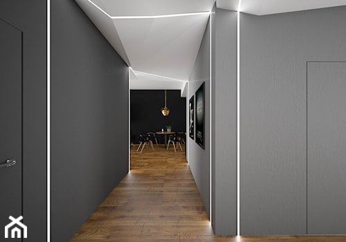 APARTAMENT SKY BLACK - Średni szary hol / przedpokój, styl nowoczesny - zdjęcie od KBW Architektura & Design