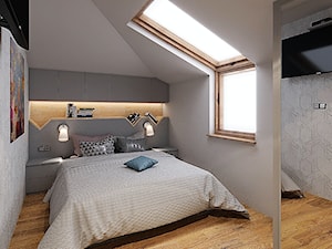 MIESZKANIE W STYLU NOWOCZESNYM - Mała biała sypialnia na poddaszu, styl skandynawski - zdjęcie od KBW Architektura & Design