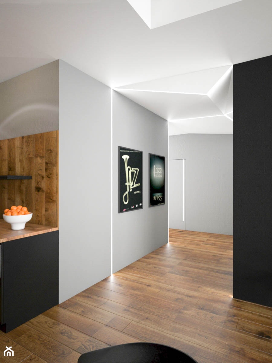 APARTAMENT SKY BLACK - Średni szary hol / przedpokój, styl nowoczesny - zdjęcie od KBW Architektura & Design