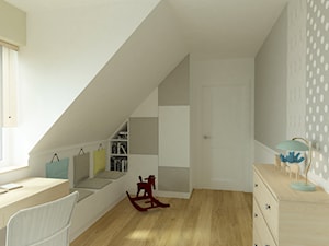 DOM POKAZOWY - Średni beżowy szary pokój dziecka dla dziecka dla nastolatka dla chłopca dla dziewczynki, styl skandynawski - zdjęcie od KBW Architektura & Design
