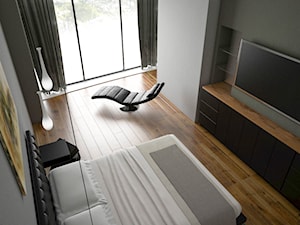 APARTAMENT SKY BLACK - Średnia szara sypialnia, styl nowoczesny - zdjęcie od KBW Architektura & Design