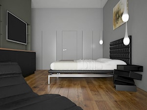 APARTAMENT SKY BLACK - Duża szara sypialnia, styl nowoczesny - zdjęcie od KBW Architektura & Design