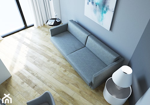 APARTAMENT SKY WHITE - Średnie w osobnym pomieszczeniu z sofą szare biuro, styl tradycyjny - zdjęcie od KBW Architektura & Design