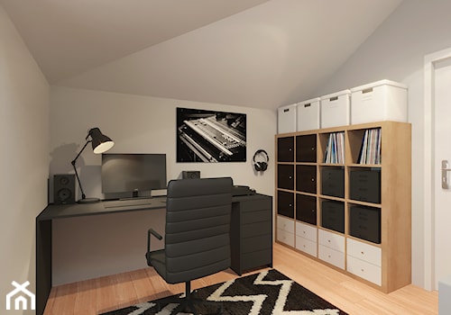 MIESZKANIE W STYLU NOWOCZESNYM - Małe szare biuro, styl nowoczesny - zdjęcie od KBW Architektura & Design