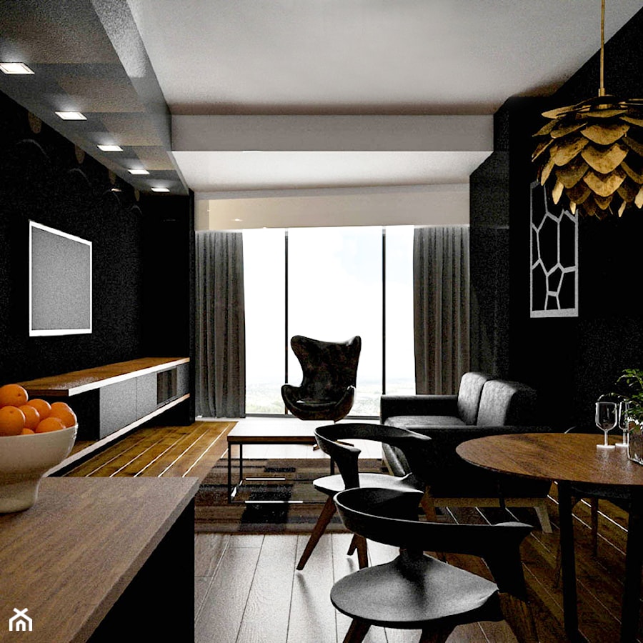 APARTAMENT SKY BLACK - Salon, styl nowoczesny - zdjęcie od KBW Architektura & Design