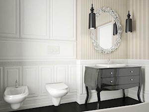 ŁAZIENKA GLAMOUR - Mała bez okna z lustrem łazienka, styl glamour - zdjęcie od KBW Architektura & Design