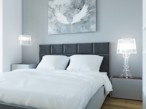 APARTAMENT SKY WHITE - Średnia biała szara sypialnia, styl tradycyjny - zdjęcie od KBW Architektura & Design