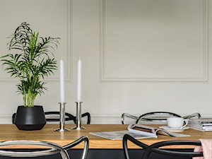 NOWOCZESNY GLAMOUR - Mała szara jadalnia jako osobne pomieszczenie, styl glamour - zdjęcie od 3XEL Architekci