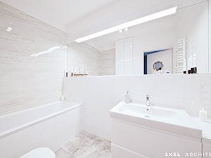 MIESZKANIE W ŁODZI - Mała bez okna z lustrem z punktowym oświetleniem łazienka, styl nowoczesny - zdjęcie od 3XEL Architekci