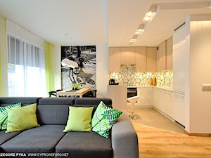 mieszkanie//73m//Bielsko-Biała - Średni biały salon z kuchnią z jadalnią - zdjęcie od totamstudio