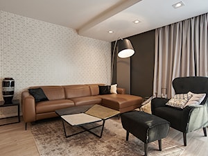 apartament//100m//realizacja - Średni czarny salon - zdjęcie od totamstudio